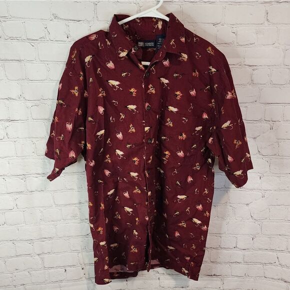 Men's Faded Glory "Fishing Lures" button-down shirt, size small - Picture 1 of 3